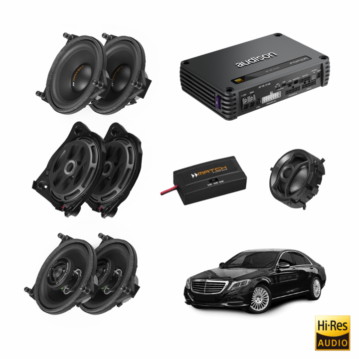 Pachet sistem audio Plug&Play Match dedicat Mercedes Benz + Amplificator DSP 800W