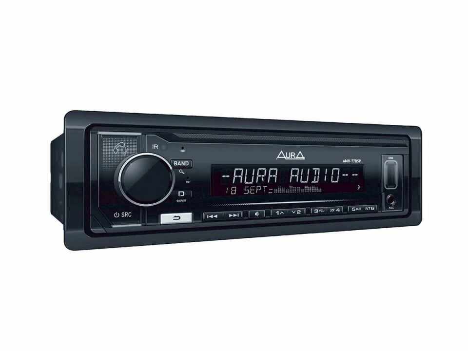 Resigilat - Player auto Aura AMH 77DSP Black Edition, 1 DIN, 4x61W