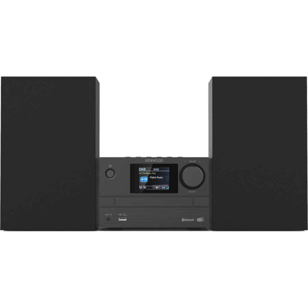 Sistem audio Kenwood M-525DAB, DAB+, Bluetooth, CD Player, USB, Negru